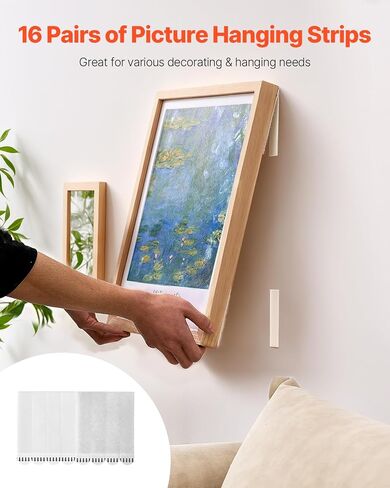 VEVOR Picture Hanging Strips, 34 Pairs, Large Picture Hangers with Removable Adhesive, Hook & Loop Strips, Wall Hanging Strips for Damage Free Picture Hanger, Mounting of Photos, Frames, Wall Decor in Saudi Arabia