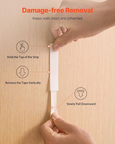 VEVOR Picture Hanging Strips, 34 Pairs, Large Picture Hangers with Removable Adhesive, Hook & Loop Strips, Wall Hanging Strips for Damage Free Picture Hanger, Mounting of Photos, Frames, Wall Decor in Saudi Arabia
