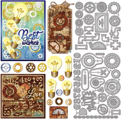 Globleland عتيقة أنبوب المياه القطع القطع يموت ل DIY Scrapbooking المعادن الرجعية المصباح رقم مقطوع يموت لصنع البطاقات in Saudi Arabia
