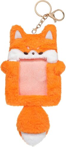 NEWEST Cute Plush Kpop Photocard Holder with Keychain, Soft Fuzzy Bunny ID Badge Holder Card Cover in Kuwait