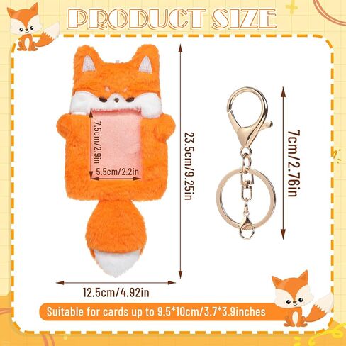 NEWEST Cute Plush Kpop Photocard Holder with Keychain, Soft Fuzzy Bunny ID Badge Holder Card Cover in Kuwait