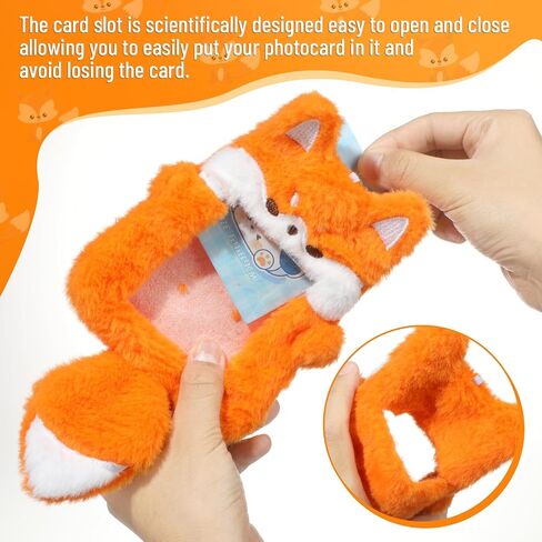 NEWEST Cute Plush Kpop Photocard Holder with Keychain, Soft Fuzzy Bunny ID Badge Holder Card Cover in Kuwait