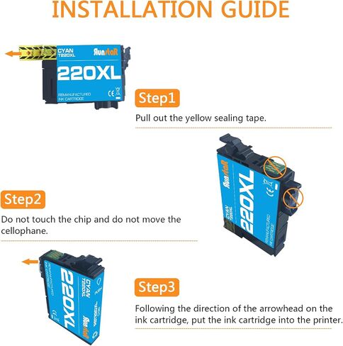 Run Star 2 Pack 220XL Cyan Remanufactured Ink Cartridge Replacement for Epson 220XL T220XL use for Epson Workforce WF-2760 2750 2660 2650 2630 Expression Home XP-320 420 424 Printer (2 Cyan) in Saudi Arabia