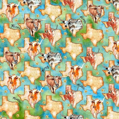 Quilting Treasures Fabrics Longhorns Texas Longhorn Symbols in Saudi Arabia