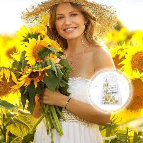 24 Sets Sunflower Gifts Bracelets Ballpoint Pens Bulk Sunflower Yellow Floral Theme Retractable Pens with Information Card Organza Bags for Women Men Office School Party Favors Supplies in Saudi Arabia