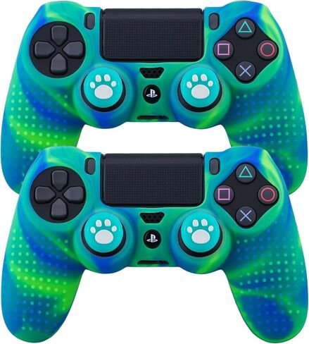 Silicone Skin for PS4 Controller x 2(Coral) with Exclusive Thumb Grips x 4 in Saudi Arabia