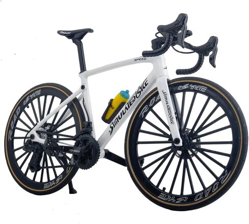 1:8 Scale Alloy Racing Bike Toy Bicycle Model Road Bike Toy Road Bike Miniature Cake Topper Desktop Decoration Crafts for Cycling Lovers Bike Racers Athletes Children (Black) in Saudi Arabia