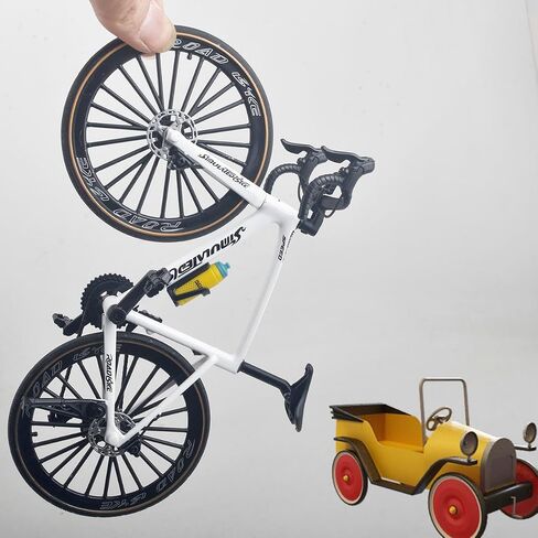 1:8 Scale Alloy Racing Bike Toy Bicycle Model Road Bike Toy Road Bike Miniature Cake Topper Desktop Decoration Crafts for Cycling Lovers Bike Racers Athletes Children (Black) in Saudi Arabia