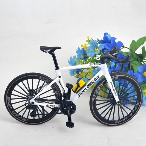 1:8 Scale Alloy Racing Bike Toy Bicycle Model Road Bike Toy Road Bike Miniature Cake Topper Desktop Decoration Crafts for Cycling Lovers Bike Racers Athletes Children (Black) in Saudi Arabia