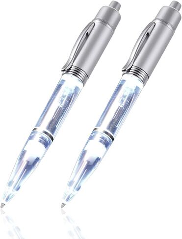 Penyeah Pen Light - LED Pen with Light, Light Up Penlight for Night Writing Ballpoint Pen for Night Writer - Replacement Refills Accessorries Included-2 PK -White Light in Kuwait