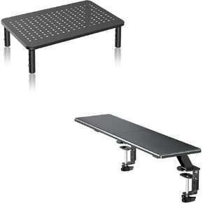 suptek Computer Monitor Stand Riser Clamp-on Monitor Desk Mount Riser Shelf
