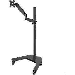 Monitor Stand Single Monitor Floor Stand for 17"-32" Flat/Curved Screens up to 19.8 lbs, Height Adjustable Gas Spring Monitor Stand, Movable Monitor Mount Stand Adjustable Arms