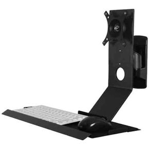 Monitor Stand Swivel Head Monitor Stand Non-Folding with Engineered Tray Black Adjustable Arms