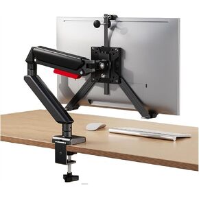 Monitor Stand Single Monitor Mount Arm with Mounting Adaptor Brackets, Fit Max 32"Screens Without Mounting Holes, Adjustable Gas Spring Single Monitor Desk Mount Adjustable Arms