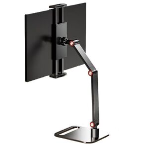 Monitor Stand Portable Monitor Holder for Phones/Tablets/Screens up to 17.3 inches, Foldable Carbon Steel Tablet Desk Stand, Holds up to 11.0 lbs Adjustable Arms