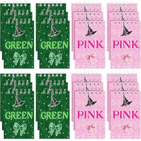 24 Pcs Green and Pink Witch Party Favors Gift for Girls Witch Mini Notebook Bulk Tiny Green Pink Note Pad for Witch Themed Birthday Party Supplies, 2. 24x3. 54 Inch