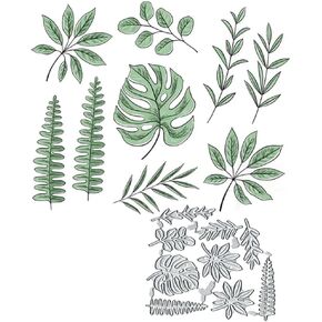 9Pcs Leaf Branch Metal Die Cuts, Leaf Branch Metal Cutting Dies Cut Stencils Card Paper Craft DIY Template Metal Cutting Dies Album Embossing Paper Dies for Card Making Scrapbooking
