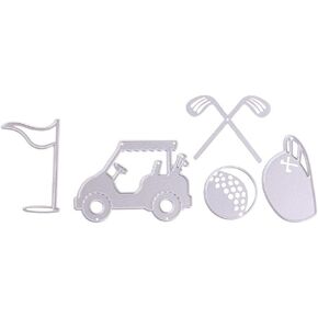 Golfing Tools Die Cut for Card Making, Golf Cart Metal Cutting Dies Congratulations Die Cuts Birthday Embossing Stencils Template for DIY Scrap-Booking Decor Wedding Birthday Blessing Card