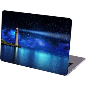 Compatible with MacBook Air 15.3-inch Hard Protective Shell Cace with Keyboard Cover (A2941, M2 Chip, 2023 Release) - Lighthouse and Starry Sky-01