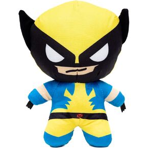 Marvel Comics Squeaky Plush Dog Toy for Large, Medium & Small Dogs, X-Men Wolverine Full Body Standing Pose, 3.5" x 6.0"