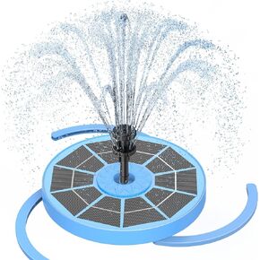 AISITIN 3.5W Solar Bird Bath Fountain Built-in 1800mAh Battery, Solar Water Pump with 8 Nozzles, Solar Powered Fountain Pump for Garden Birdbath Pool Fish Tank Pond and Outdoor (Blue)