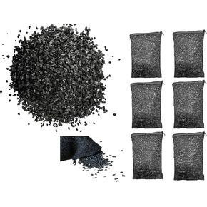 Wave Point 6 lbs Premium Granulated Activated Carbon Charcoal in 6 Filter Media Bags for Aquarium Fish Tanks Koi Pond Canister Filter Reef Filters *Good for eliminating cat litter smell and Air Filter