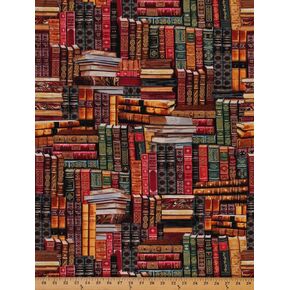 Library Books Book Stack Stacks Libraries Librarian Cotton Fabric Print D570.07