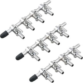 3PCS Aquarium Diverter Stainless Steel T-Shape 4-Way Fish Tank 4-Way Air Flow Control Valve for Fish Tank Aquaculture Oxygen Enhancement Pump Accessories Control Lever Valve