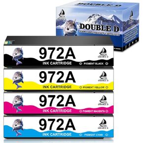 DOUBLE D Ink Cartridges Compatible with 972 972A with Chip Upgrade Device for 972X 972A Work with PageWide 377dw 477dw 477dn 577dw 577z 452dn 452dw 552dw P55250dw P57750dw (BK C M Y, 4 Pack)