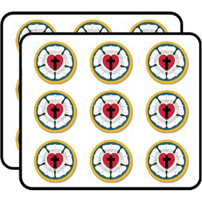 Round Lutheran Church Seal - Cross god Faith Religion Sticker for Scrapbooking, Calendars, Arts, Album, Bullet Journals 2" 18 Pack