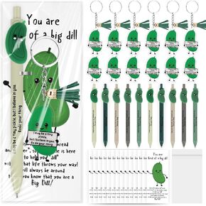 25 Sets Inspirational Pickle Gift Bulk Include Pickle Ballpoint Pens Emotional Support Luminous Keychains Bookmark Employee Appreciation Gift for Back to School Student Teacher Coworker Staff