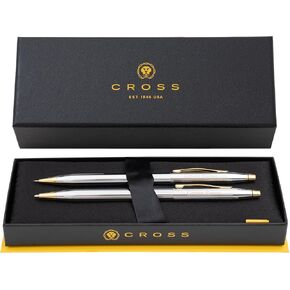 Cross Pen Set | Personalized Cross Classic Century Medalist Ballpoint Pen & Pencil Set. Engraved Set Includes Ballpoint, 0.7mm Pencil, and Gift Box.