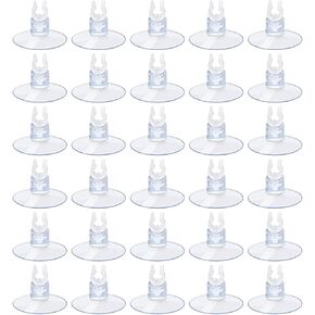 30PCS 3/16inch ID Transparent Aquarium Suction Cup Clamp Air Hose Fixing Clamp Fish Tank Hose Plastic Fixing Clamp Fish Tank Accessories Opening Suction Cup Power Cord Suction Cup
