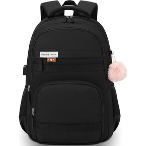 Black Backpack for Men Women,Travel Laptop Backpack Fits 15.6Inch Notebook,School Bags with Large Capacity,Casual Bookbag for Teens Boys Girls Middle and High School College