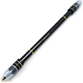 Pen Spinning Pens Buster Long Ivan Mod Peem Mod2, Handmade Weighted Spin Trick Pen for Beginner, Black Barrel Golden Ring