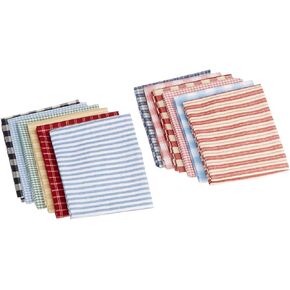 Dunroven House H100-700 12 Piece Homespun Fat Quarters, 18" x 21", White/Cream