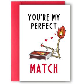 بطاقة هدايا عيد ميلاد مضحكة للرجال نساء ، بطاقة الذكرى السنوية الحب لصديقها ، هدية عيد الحب سعيد من صديقته ، أنت مباراة مثالية لي in Kuwait