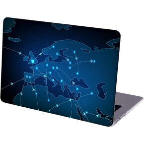 Compatible with MacBook Air 13.6-inch Hard Protective Shell Cace with Keyboard Cover (A2681, M2 chip, 2022 Release) - Futuristic Technology Scan Flight Radar Airplane Route