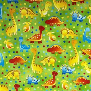 1 Yard (Pre-Cut) 43" x 36" (109cm x 91cm) Floral Cotton Quilting Sewing Fabric, DIY Sewing Patchwork Supplies for Face mask Clothing Handmade Craft&Home Decoration (Dinosaur 5)