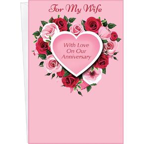 Chuck's Card-O-Rama - Anniversary Card For Wife - Made in America - Perfect Card With Beautiful Verse - 96145