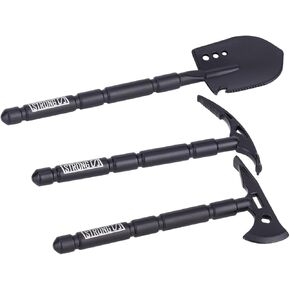 3Pcs RC Metal Mini Shovel & Axe & Pickaxe Tools Sets Simulation Decorative Accessories for 1/10 Traxxas TRX4 Axial SCX10 ii Redcat Gen7 Gen8 RC Crawler Car (Black)