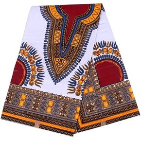 African Fabric 100% Cotton Ankara Wax Print Fabric 6 Yards Cloth for Party Dress 23
