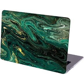 Case Compatible with MacBook Pro 13 inch, Hard Protective Shell with Keyboard Cover ( M1 A2338 A2289 A2251 A2159 A1989 A1706 A1708, 2016-2020 Release) - Golden and Green Marble Texture-01