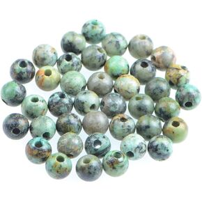 AD Beads Natural Gemstone 8mm Round Loose Beads Big Hole 2.5mm Sized 40pcs (Indian Agate)