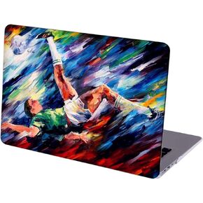 Case Compatible with MacBook MacBook Air 13 inch, Hard Protective Shell with Keyboard Cover (A1369 A1466, 2010-2017 Release) - Football Soccer Player Overhead Kick