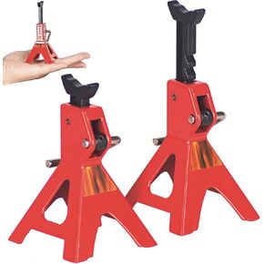 2-Pack Adjustable Metal RC Jack Stands - Compatible with 1/8 1/10 1/12 Scale Crawlers (for TRX-4, Axial SCX10, Tamiya CC01) - for Repair, Upgrade & Display