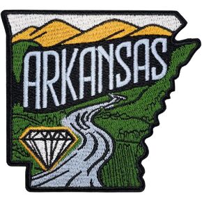 EMBROBOF Proud Arkansas Patch – 3.65 inches, Cool Arkansas Iron On Patch – Embroidered State Travel Patches for Backpacks