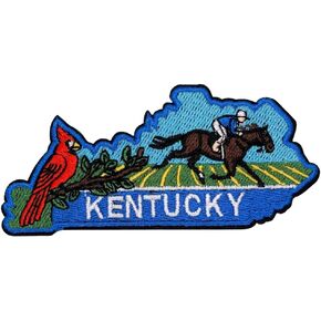 EMBROBOF Proud Kentucky Patch – 1.85 inches, Cool Bluegrass State Iron On Patch – Embroidered State Patches Iron On/Sew On for Jackets