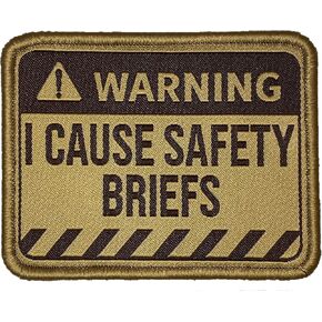 Warning - I Cause Safety Briefs - Embroidered Morale Patch (Yellow)