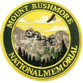 Mount Rushmore National Memorial 3.5" Embroidered Patch DIY Iron or Sew-on Decorative Vacation Travel Souvenir Applique Wander Nature Wildlife Hike Trek Camping Explore Mountains Stars Moon Sun
